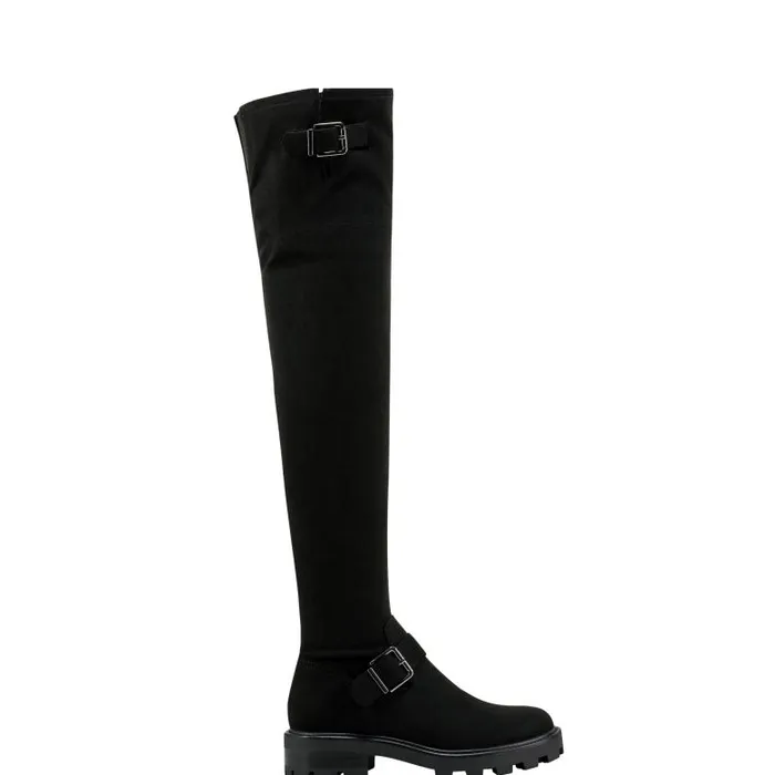 Marc Fisher Boots Women Ganven Lug Sole Over The Knee Boot Black