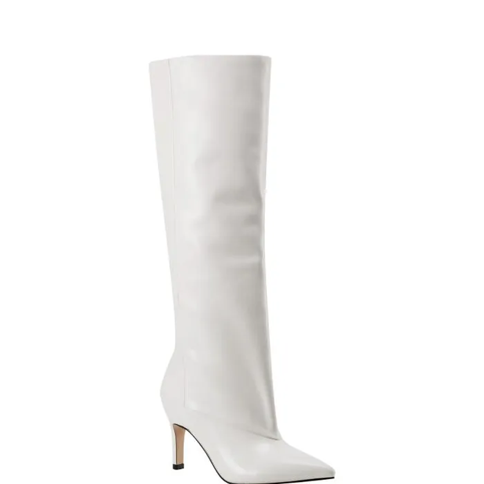 Marc Fisher Boots Women Gentle Dress Boot Ivory Leather
