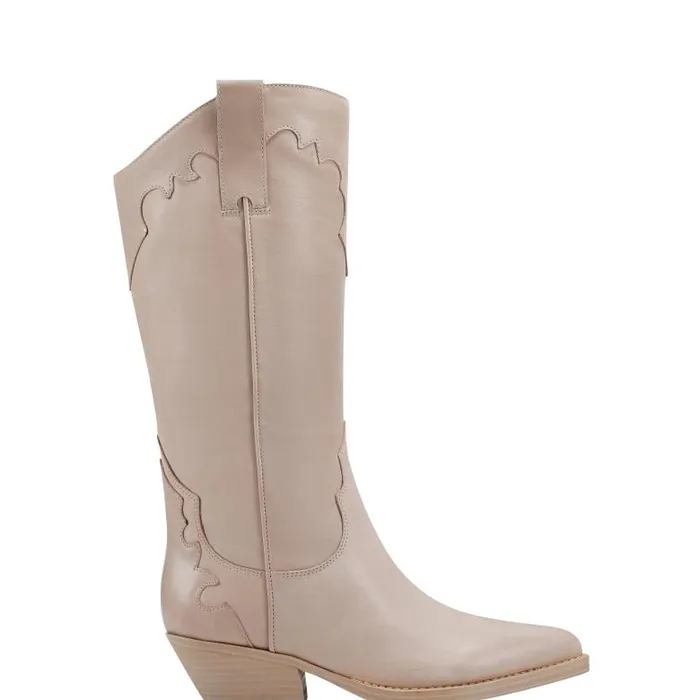 Marc Fisher Boots Women Hilaria Western Boot Taupe Leather