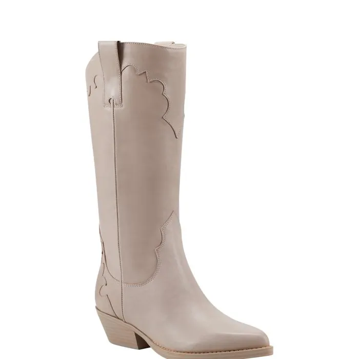 Marc Fisher Boots Women Hilaria Western Boot Taupe Leather