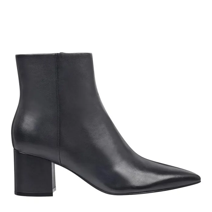 Marc Fisher Casual Boots Women Jarli Pointy Ankle Bootie Black Leather