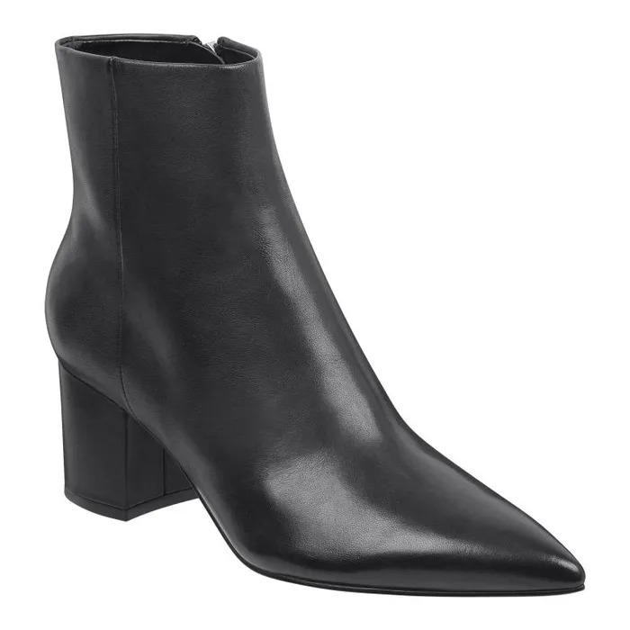 Marc Fisher Casual Boots Women Jarli Pointy Ankle Bootie Black Leather