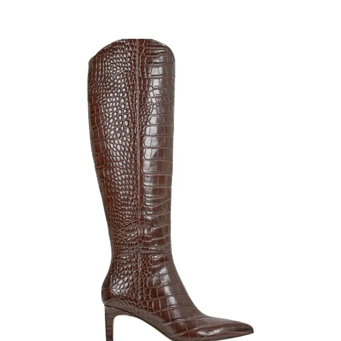 Marc Fisher Dress Boots Women Quinnie Dress Boot Brown Croco