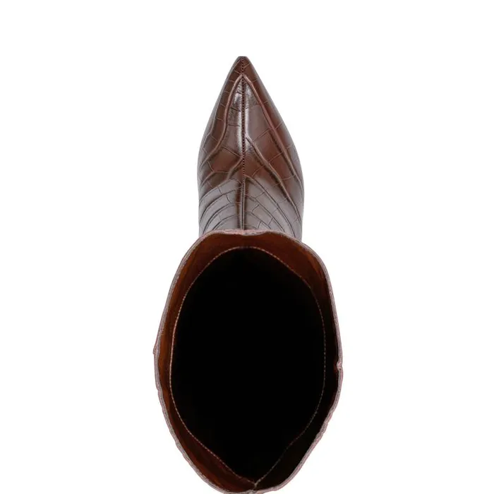 Marc Fisher Dress Boots Women Quinnie Dress Boot Brown Croco