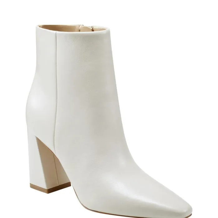 Marc Fisher Dress Boots Women Yanara Heeled Bootie Chic Cream
