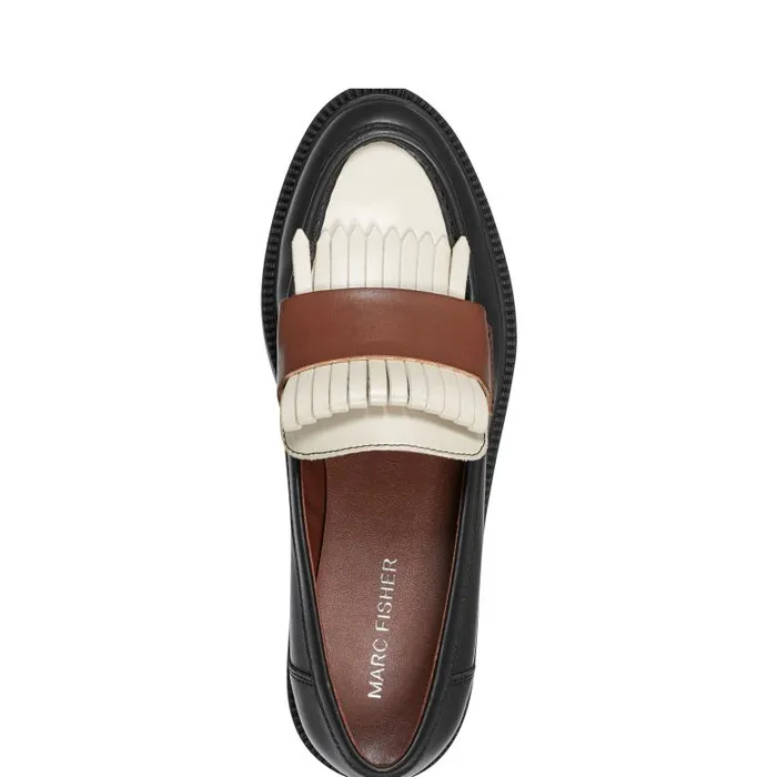 Marc Fisher Loafers and Flats Women Calixy Loafer Blackcreambrown