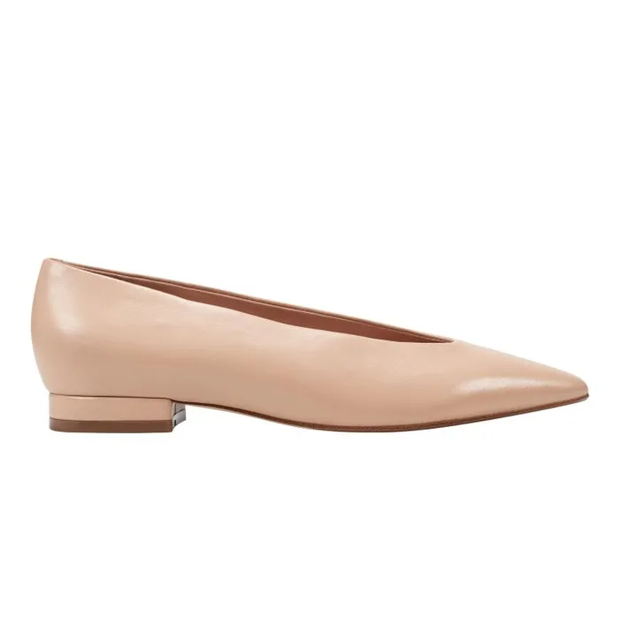 Marc Fisher Loafers and Flats Women Gunner Pointed Toe Flat Natural Leather