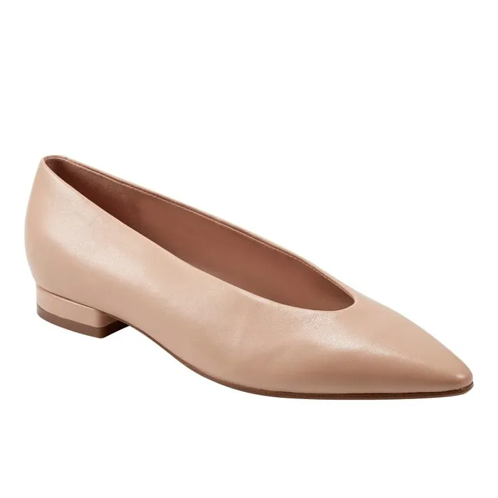 Marc Fisher Loafers and Flats Women Gunner Pointed Toe Flat Natural Leather