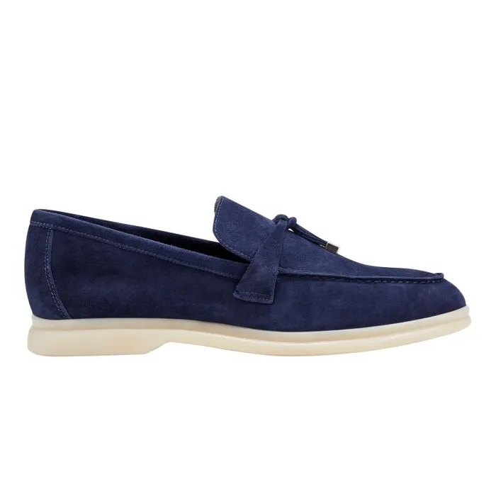 Marc Fisher Loafers and Flats Women Yanelli Casual Loafer Navy Suede