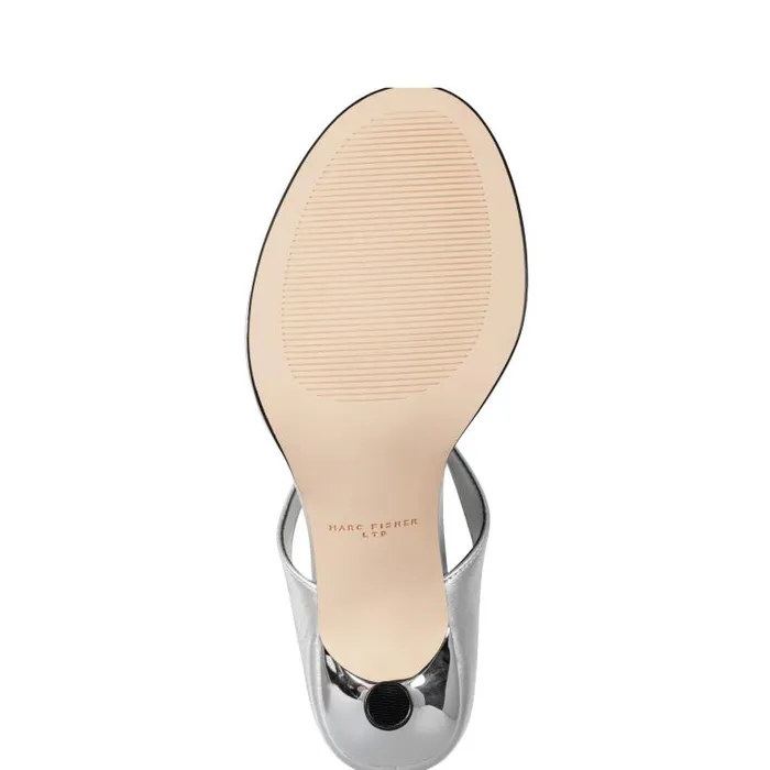 Marc Fisher Mules and Slides Women Alonde Heeled Slide Sandal Silver