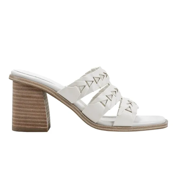 Marc Fisher Mules and Slides Women Melita Block Heel Sandal Ivory