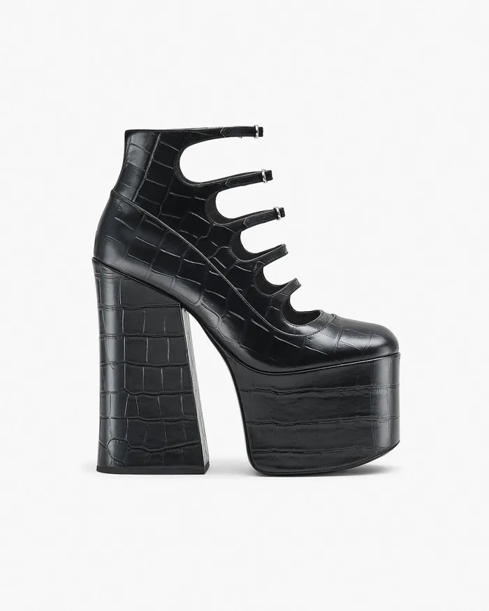 Marc Jacobs Boots The Croc Embossed Kiki Ankle Boot Black 8211 Women