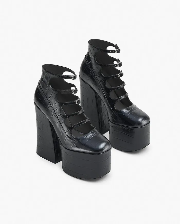 Marc Jacobs Boots The Croc Embossed Kiki Ankle Boot Black 8211 Women