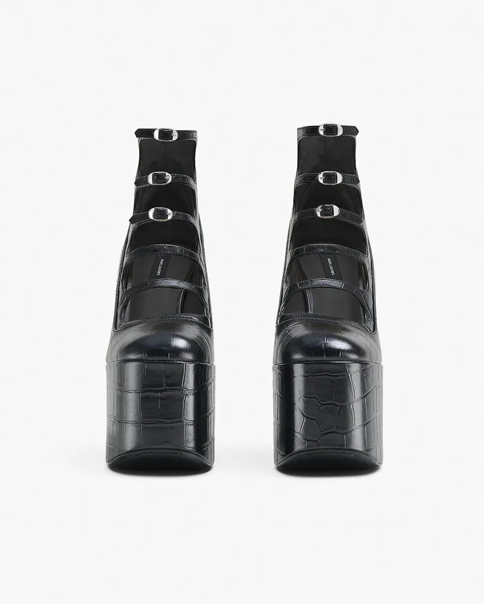 Marc Jacobs Boots The Croc Embossed Kiki Ankle Boot Black 8211 Women