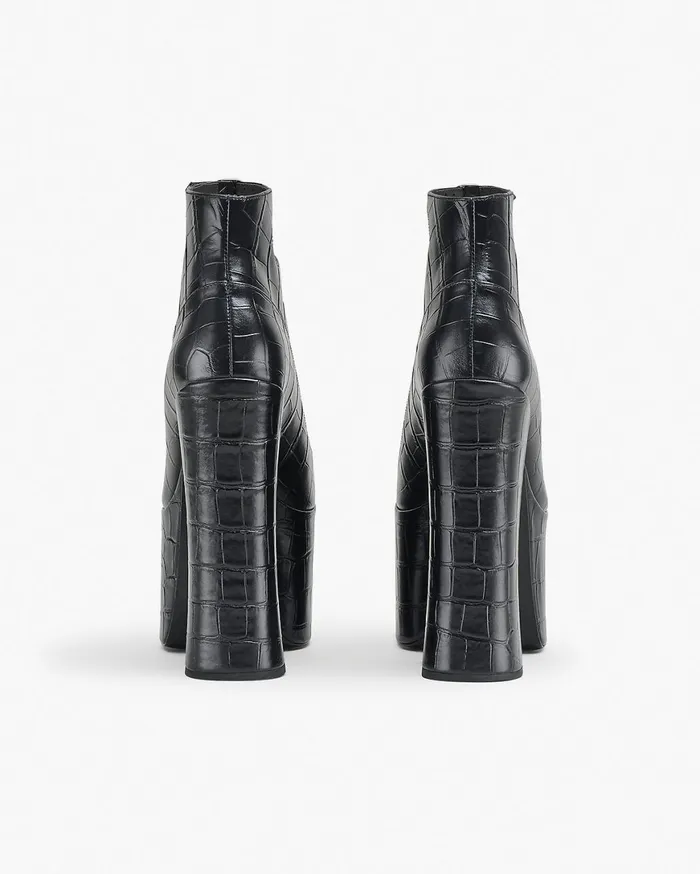 Marc Jacobs Boots The Croc Embossed Kiki Ankle Boot Black 8211 Women