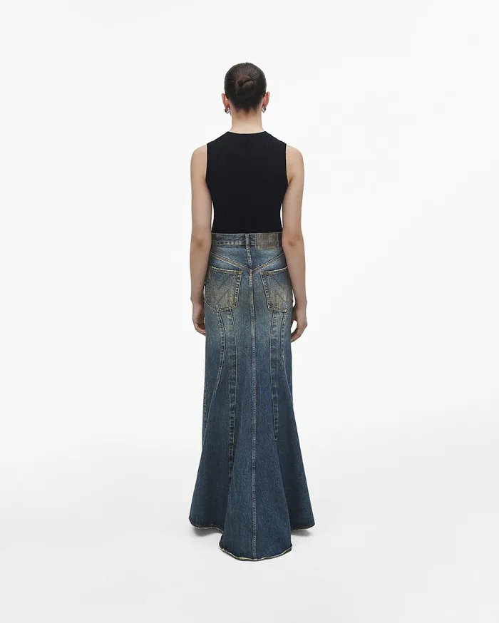 Marc Jacobs Bottoms Long Fluted Skirt Grunge Indigo 8211 Women