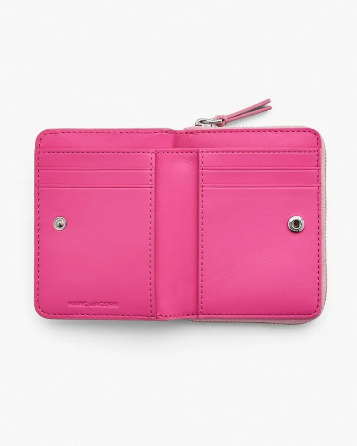 Marc Jacobs Small Wallets The Leather Mini Compact Wallet Ribbon Pink 8211 Women