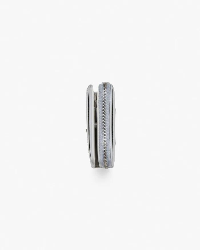 Marc Jacobs Small Wallets The Metallic Leather Mini Compact Wallet Metallic Silver 8211 Women