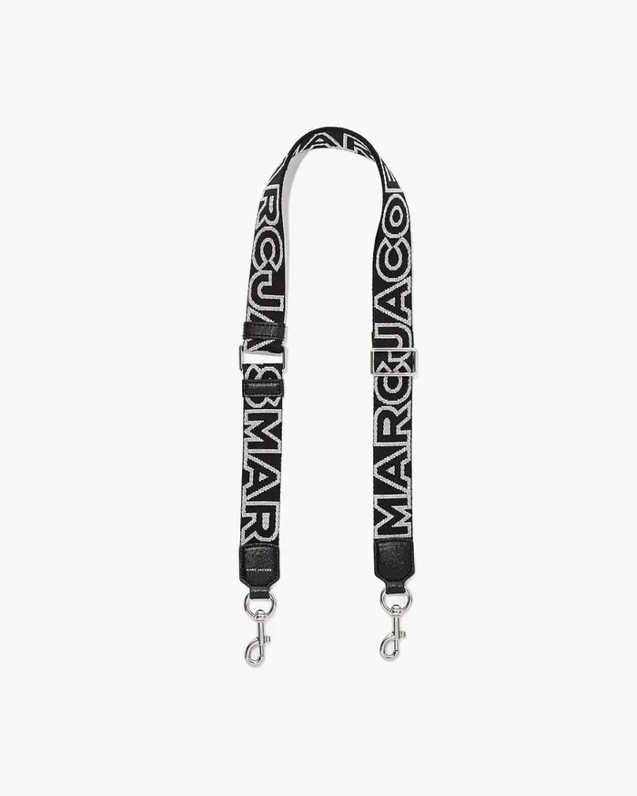 Marc Jacobs Straps The Thin Outline Logo Webbing Strap Blacksilver 8211 Women Marc Jacobs Straps The Thin Outline Logo Webbing Strap Blacksilver 8211 Women