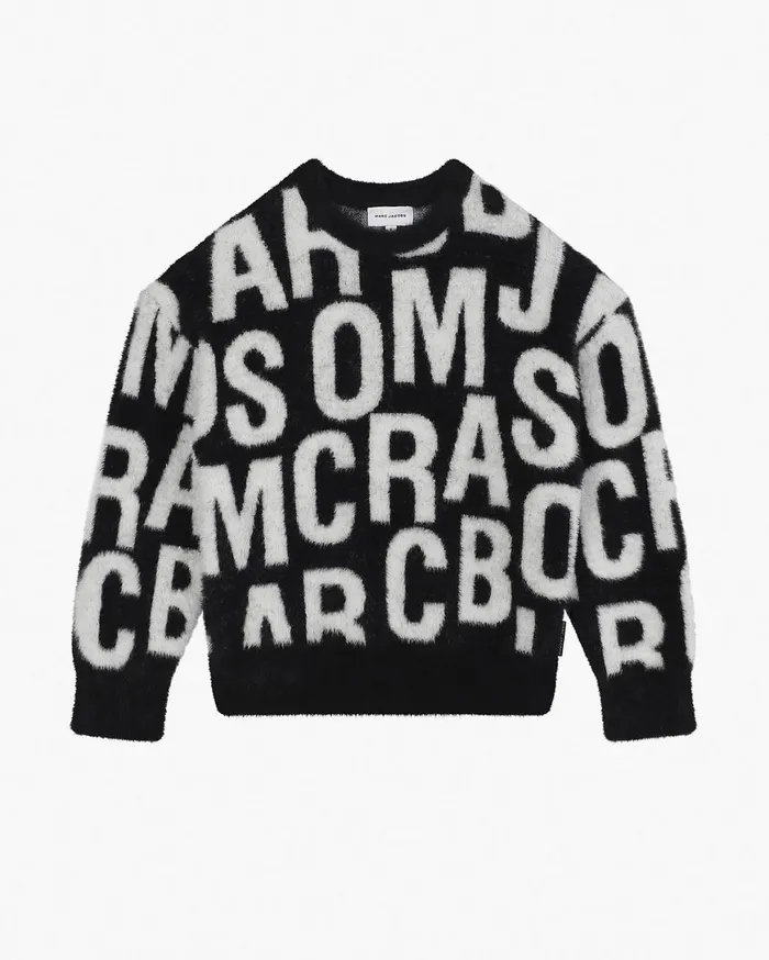 Marc Jacobs The Jumbled Logo Sweater Blackwhite 8211 Kids