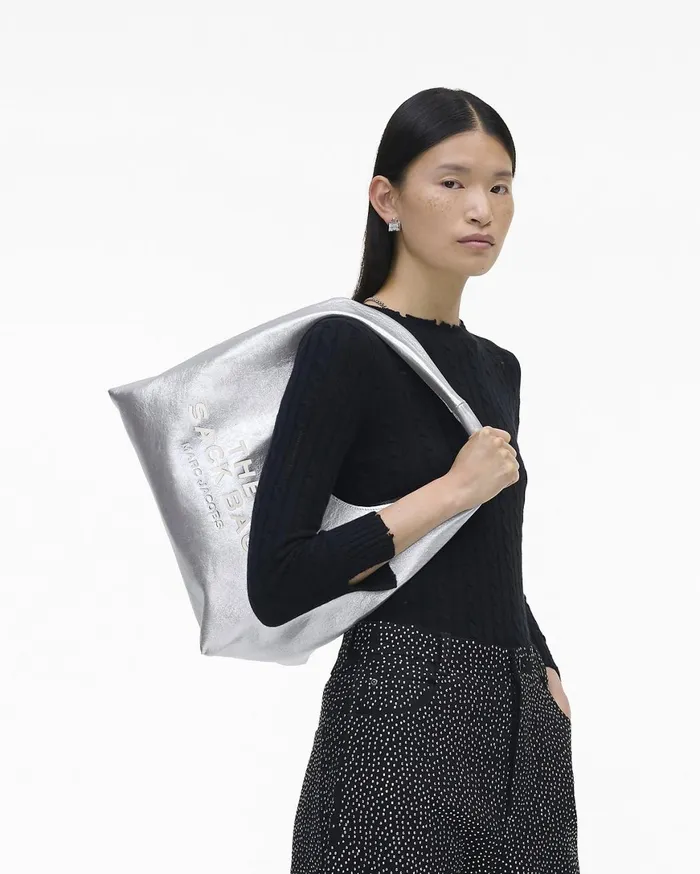 Marc Jacobs The Sack Bag The Metallic Leather Sack Bag Silver 8211 Women