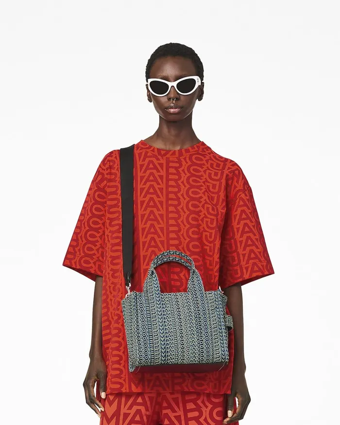 Marc Jacobs The Tote Bag The Washed Monogram Denim Small Tote Bag Sun Faded Denim 8211 Women