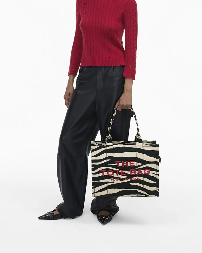 Marc Jacobs The Tote Bag The Zebra Canvas Large Tote Bag Blackwhite 8211 Women
