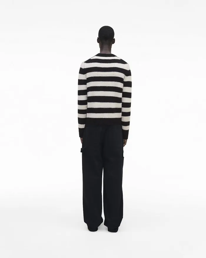 Marc Jacobs Tops The Striped Brushed Logo Sweater Blackwhite 8211 Women