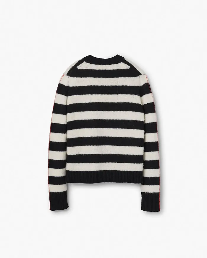 Marc Jacobs Tops The Striped Brushed Logo Sweater Blackwhite 8211 Women