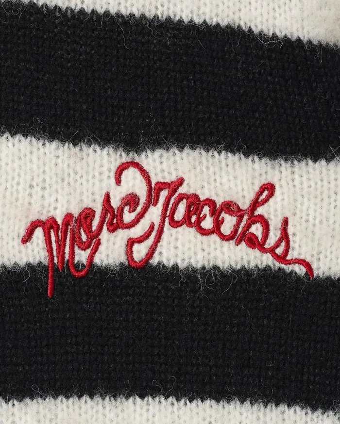 Marc Jacobs Tops The Striped Brushed Logo Sweater Blackwhite 8211 Women