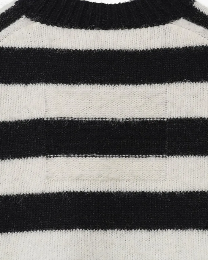 Marc Jacobs Tops The Striped Brushed Logo Sweater Blackwhite 8211 Women