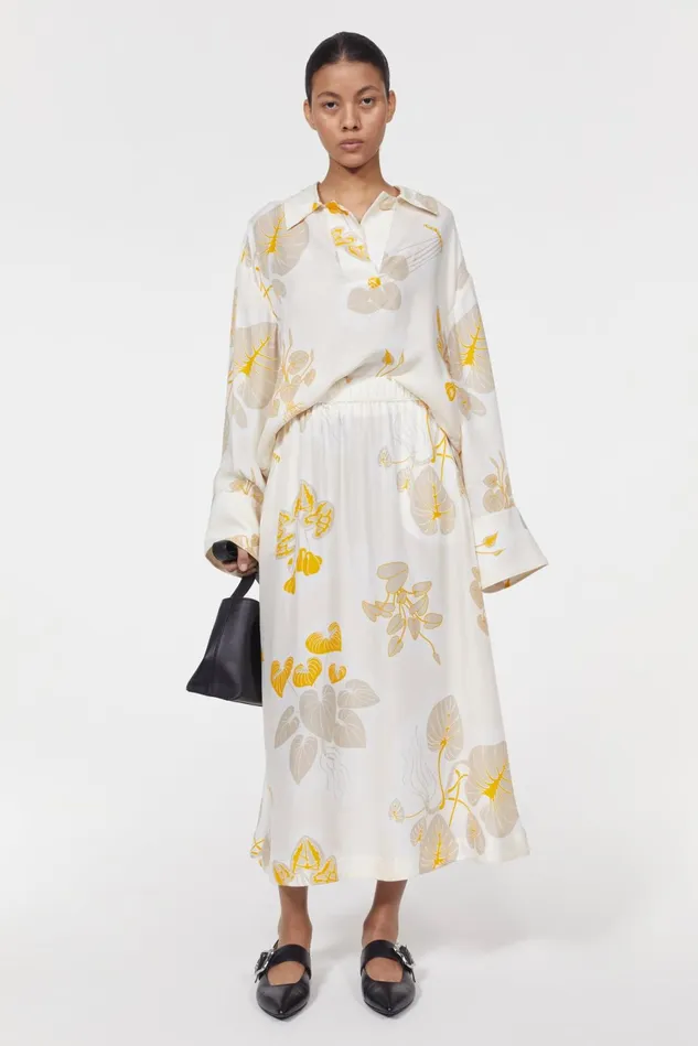 Marla Leaf Skirt Off White Women Rodebjer Skirts