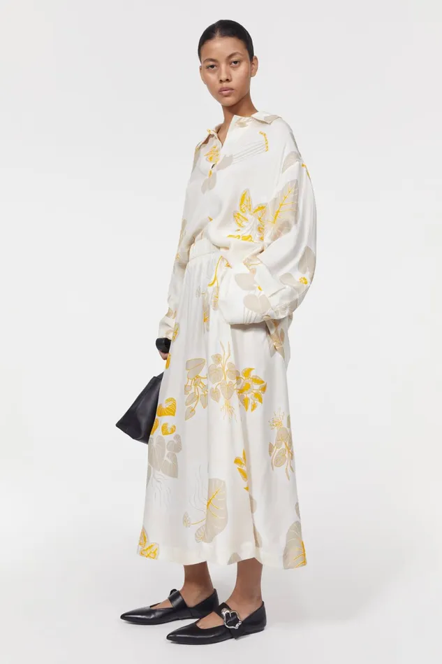 Marla Leaf Skirt Off White Women Rodebjer Skirts