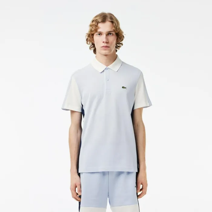 Matching Sets Men Lacoste Men039s Cotton Piqu Colorblock Polo Light Blue White Navy Blue Ihj