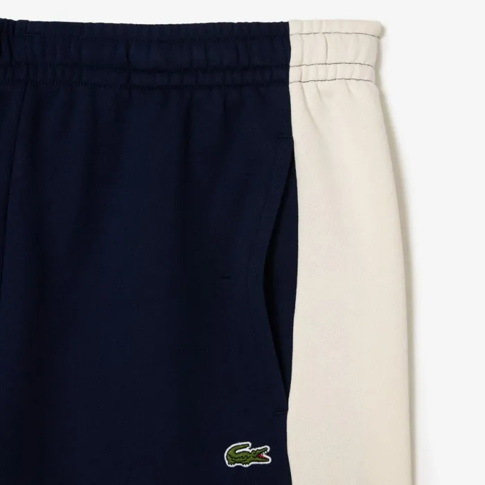 Matching Sets Men Lacoste Men039s Regular Fit Brushed Fleece Colorblock Shorts Navy Blue Bordeaux White Pig