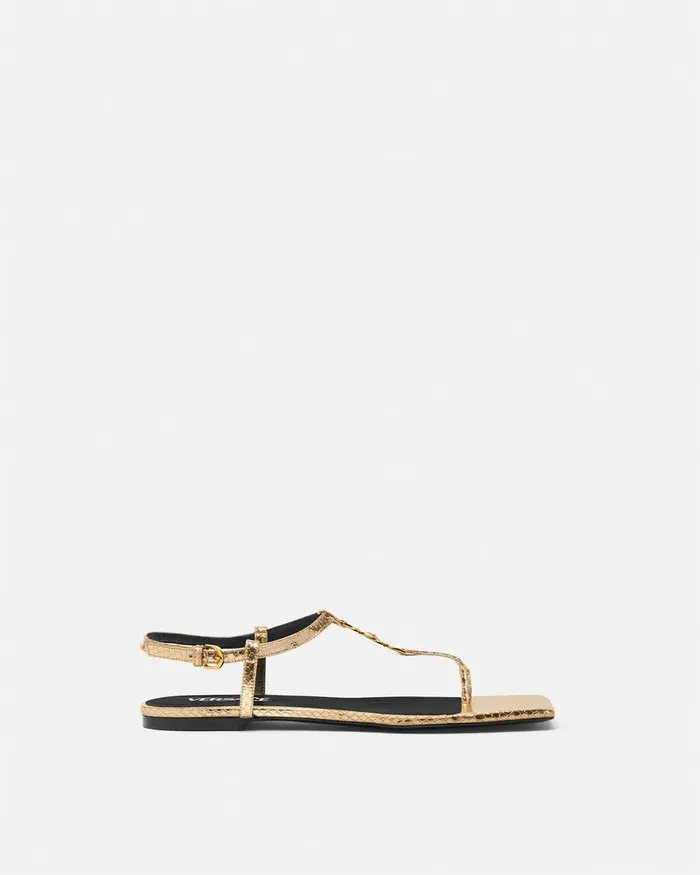 Medusa 03995 Women Versace Crystal Medusa 03995 Flat Sandals Gold