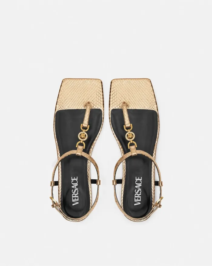 Medusa 03995 Women Versace Crystal Medusa 03995 Flat Sandals Gold