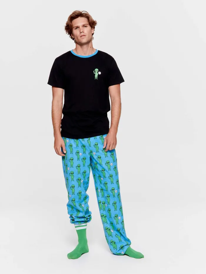 Men Alien Tee Black Peter Alexander Tops