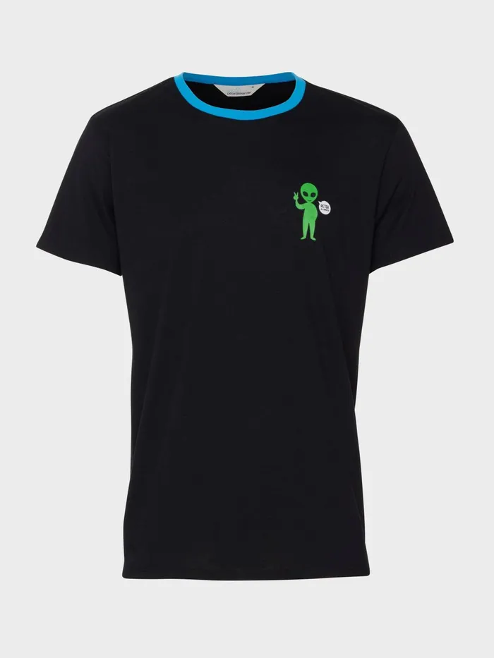 Men Alien Tee Black Peter Alexander Tops