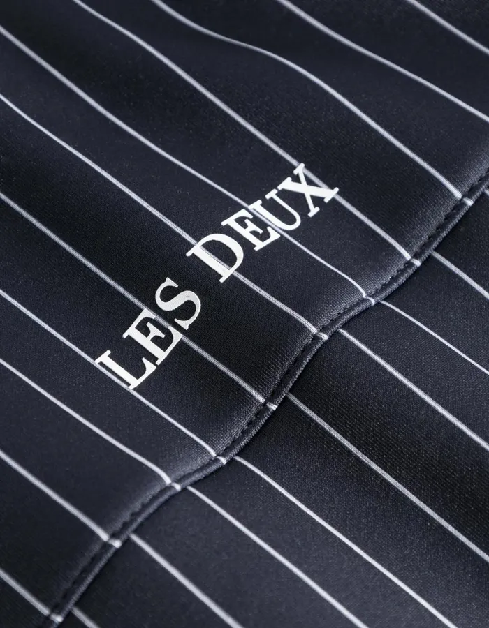 Men Ballier Pinstripe Track Jacket 8211 Dark NavyLight Ivory Les Deux HoodiesSweatshirts
