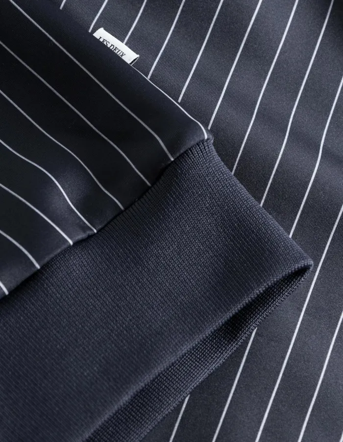 Men Ballier Pinstripe Track Jacket 8211 Dark NavyLight Ivory Les Deux HoodiesSweatshirts