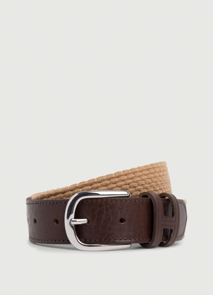 Men Belts Hackett London Braided Belt Stone Beige
