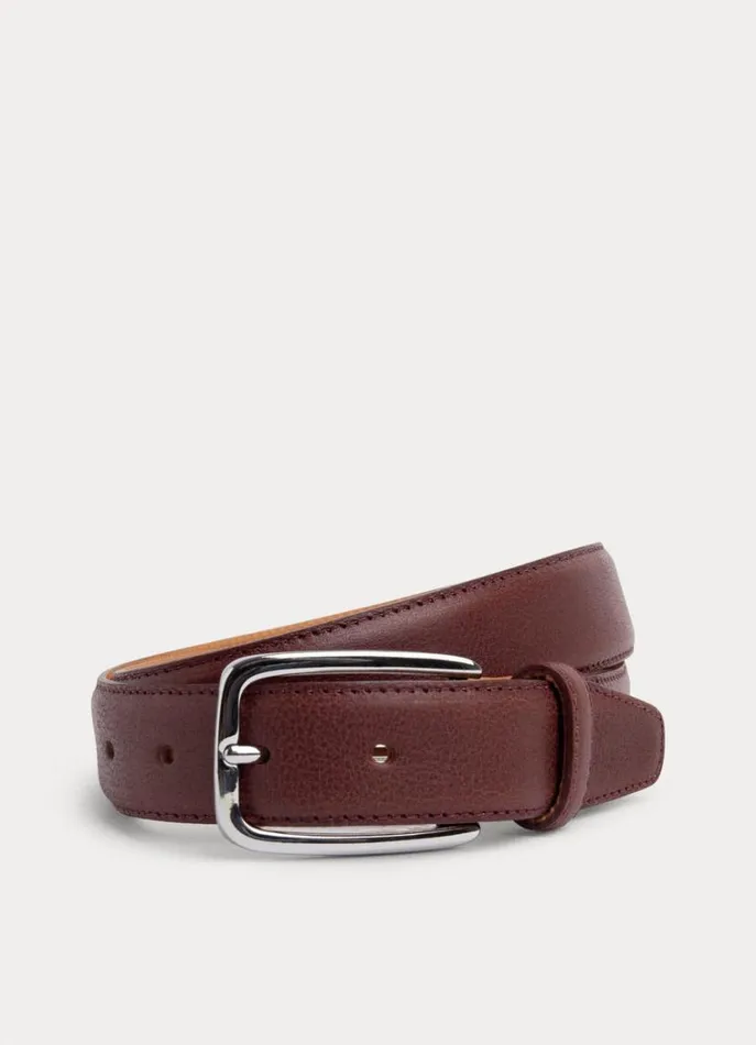 Men Belts Hackett London Leather Belt Oxblood Red