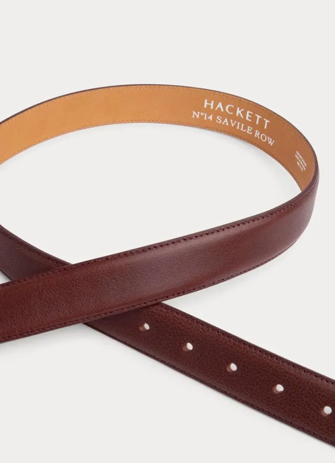 Men Belts Hackett London Leather Belt Oxblood Red