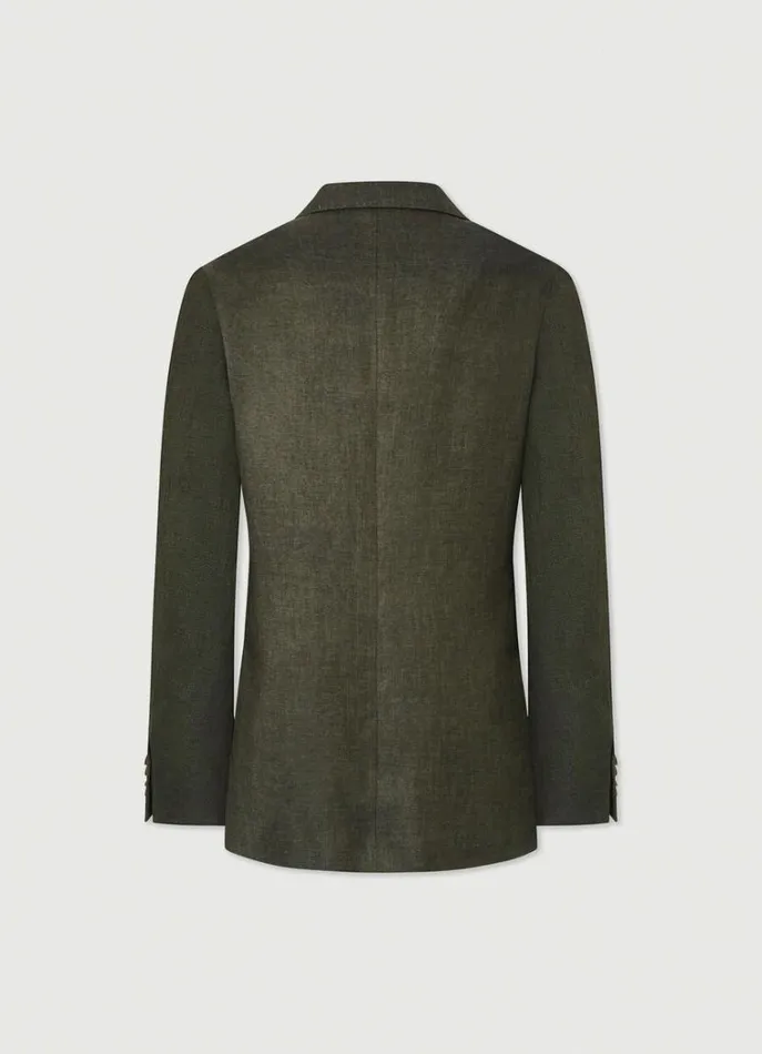 Men Blazers Hackett London Classic Fit Linen Blazer Khaki