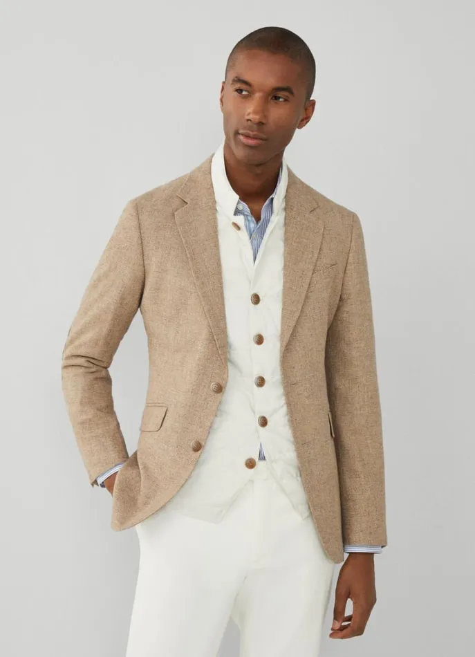 Men Blazers Hackett London Hybrid Blazer Taupe Beige