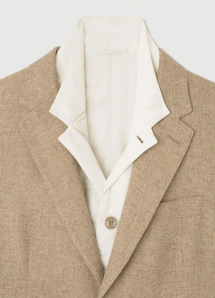 Men Blazers Hackett London Hybrid Blazer Taupe Beige