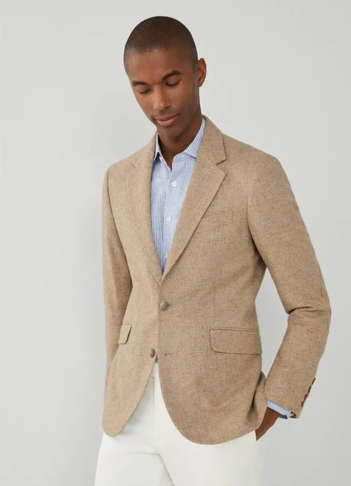 Men Blazers Hackett London Hybrid Blazer Taupe Beige