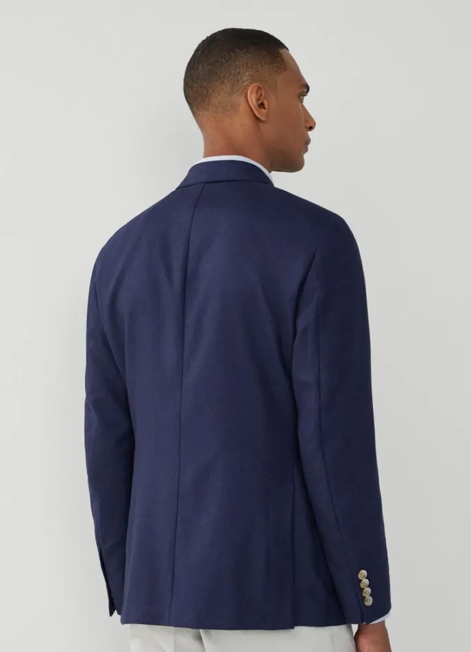 Men Blazers Hackett London Wool And Silk Blazer Navy