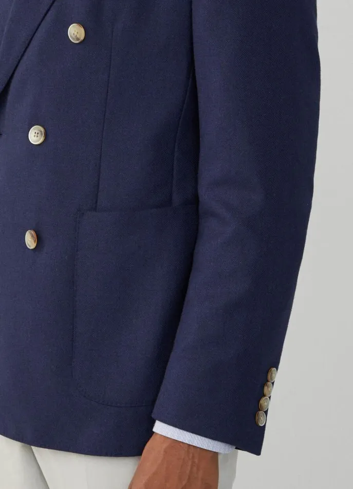 Men Blazers Hackett London Wool And Silk Blazer Navy